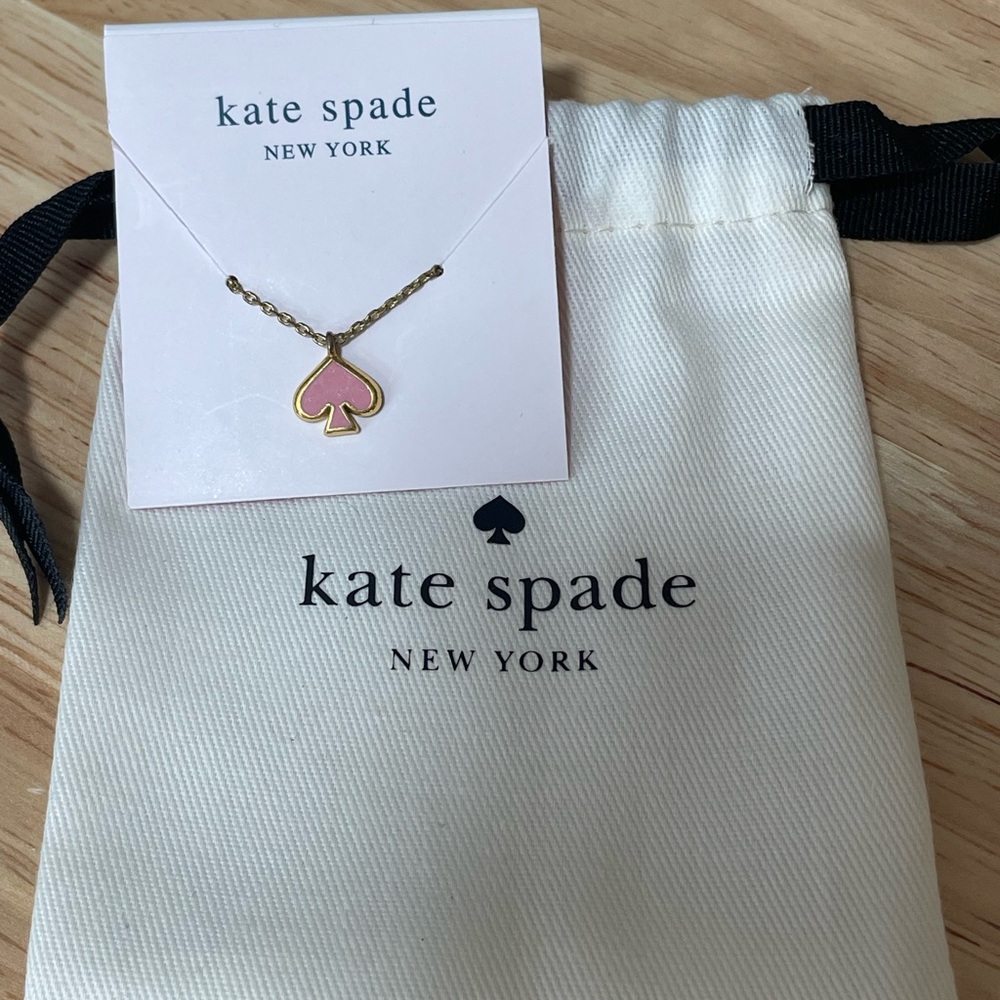 Kate Spade Gold and Pink Spade Necklace -  NWOT